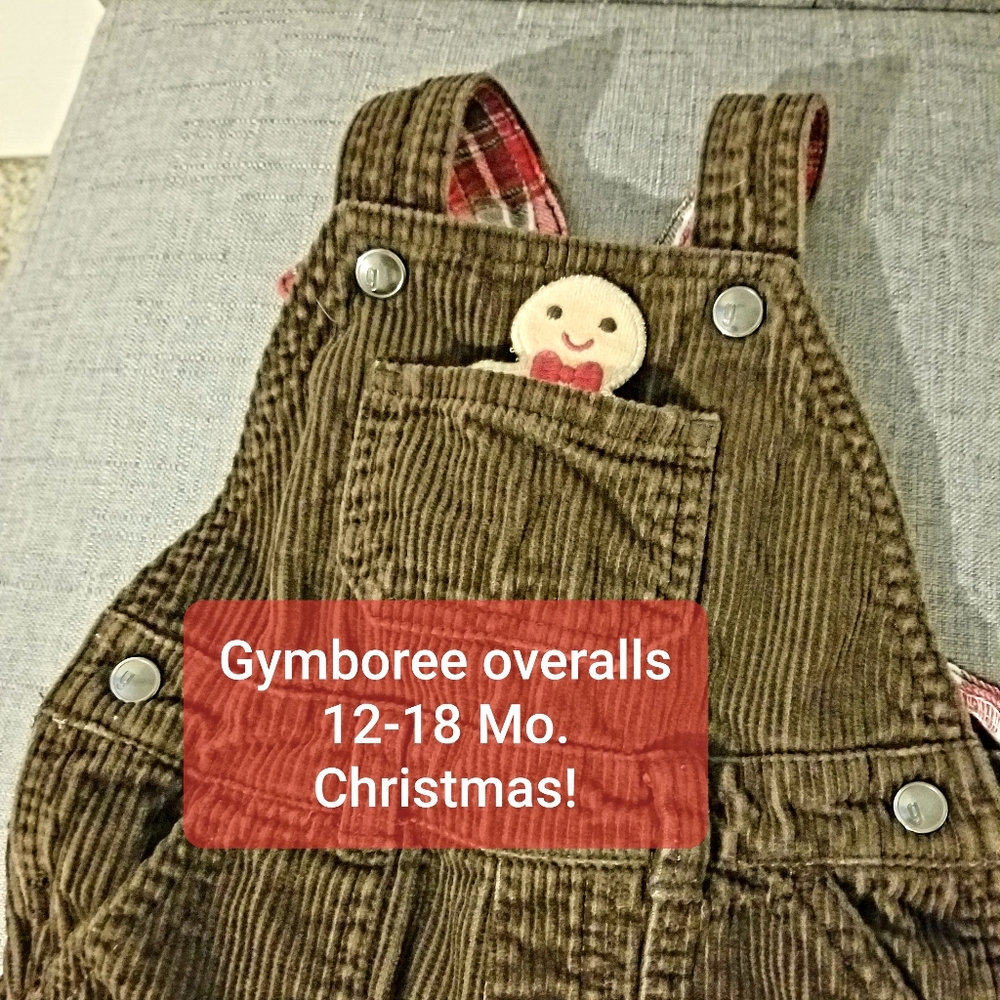 Gymboree 12-18 overalls Christmas!